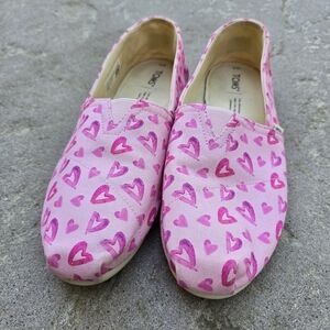 Toms Womens Belmont Parfait Pink Hearts Size 9